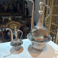 آفتابه لگن مسی تشت دخل موزیکال برنجی گلدان ساعت