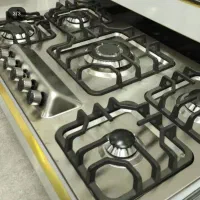 گاز رومیزی پنج شعله شیشه ای استیل سینک هود