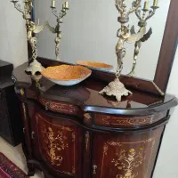 آینه و کنسول و شمعدان های برنز