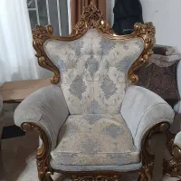 مبل سلطنتی ۷ نفره همراه با میز عسلی جنس چوب|مبلمان خانگی و میز عسلی|کلارآباد, |دیوار