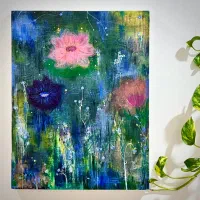 تابلو نقاشی آبستره گیاهی