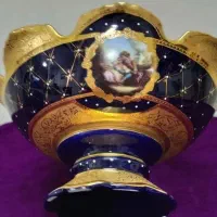 ظروف سرمه ای لیلی مجنون طلاکوب دکوری شیرینی خوری