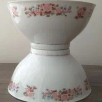 کاسه آبگوشت خوری گل رز و گل حنایی قدیمی