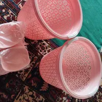 ظروف پلاستیکی صورتی نو|ظروف نگهدارنده، پلاستیکی، یک‌بارمصرف|یاسوج, |دیوار