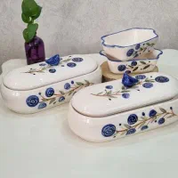 ست جا کاردی و جا قاشقی جا شکلاتی سرامیکی