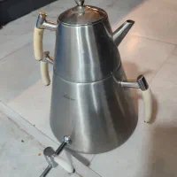 کتری قوری شیر دار تمام استیل