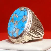 انگشتر نقره با سنگ فیروزه نیشابور طبیعی|جواهرات|مشهد, رباط طرق|دیوار