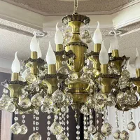 لوستر تمام برنز سالمو زیبا|لوستر و چراغ آویز|قم, هنرستان|دیوار