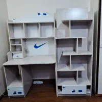 کتابخانه و میز تحریر و تخت تمام ام دی اف نایک|کتابخانه، شلف، قفسههای دیواری|کرج, اتحاد|دیوار