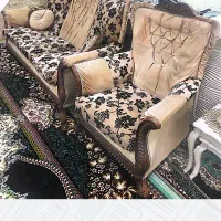 فروش مبل ۷ نفره اسکلت چوب گردو سالم