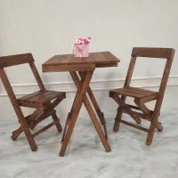 میز و صندلی چوبی تاشو