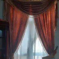 پرده ی شالدار طرح دار