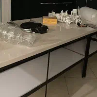 میز کار دو طبقه ضد آب آهنی طرح سنگ