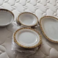 سرویس چینی غذاخوری مقصود ۶نفره  مشکی طلایی