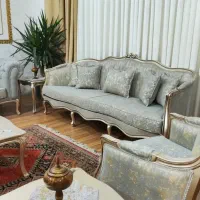 مبل سه گل فرانسوی با پارچه پتینه ضدلک/خرید اقساطی/|مبلمان خانگی و میز عسلی|اردبیل, |دیوار