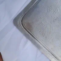 سینی نقره دست کوب طرح شکارگاه