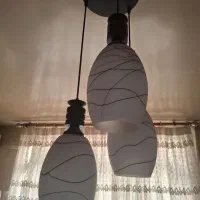 لوستر 3تایی ترکیب چوبی