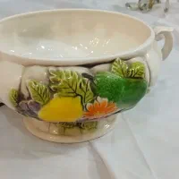 سوپ‌خوری‌گل‌میوه‌ژاپن‌قدیمی‌‌نقش‌برجسته‌ابکاری‌شده