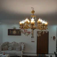 لوستر تمام برنجی ۱۶ شعله