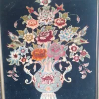 تابلو فرش دستبافت گل ابریشم