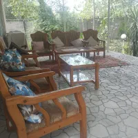مبل کلاسیک تمام چوب با روکش پارچه ای ترکیه