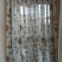 پرده حریر گلدار