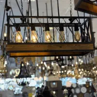 لوستر چوبی|لوستر و چراغ آویز|تهران, صد دستگاه|دیوار