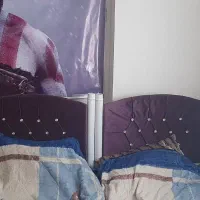 دوعدد تختخواب تک نفره فلزیم محکم سالم باتشک رویال