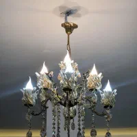 لوستر برنز سه شاخه شیش شعله