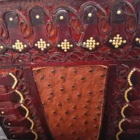 سطل و جا دستمال کاغذی چرم شتر مرغ|صنایع دستی و سایر لوازم تزئینی|کاشان, زیدی|دیوار