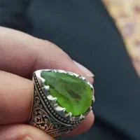 انگشتر زبرجد قواره دار خوشتراش رکاب دست قلم