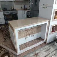 میز اوپن جزیره با 4 عدد صندلی جک دار اوپنی