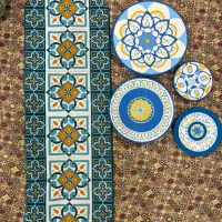 دیوار کوب سفالی و رانر طرح سنتی