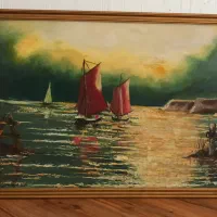 دو عدد تابلو نقاشی رنگ و روغن قدیمی|تابلو، نقاشی، عکس|مشهد, احمدآباد|دیوار