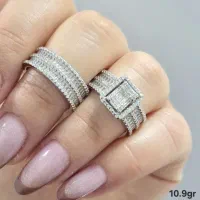 نیم ست نقره جواهری آبکاری طلا کد04519 کادویی رزگلد