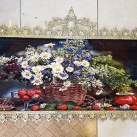 تابلوفرش برنزی طرح گل و گلبرنجی عمده