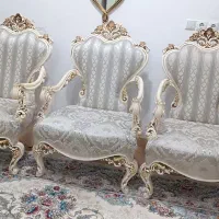 مبل کلاسیک هشت نفره همراه دو میزبان .. و میز عسلی|مبلمان خانگی و میز عسلی|لاهیجان, گلستان|دیوار