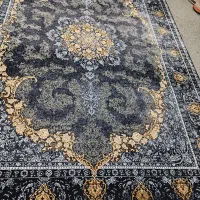 یک تخته فرش 9متری زمرد شاهکار طلایی سورمه ای