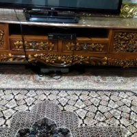 زیرتیوی منبت شده قهوه ای چوب راش
