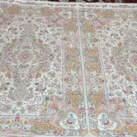 یک جفت فرش زرنیم دستبافت رج ۵۰خطیبی گلدانی