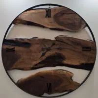 ساعت دیواری چوب و فلز بزرگ