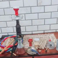 قلیون کارکرده تنه چوبی مغزگردووبدون خطوخش ۲سیب ترک