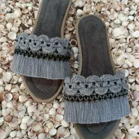 دمپایی مکرومه زیبا و شیک