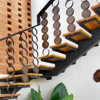 پله معلق چوبی و فلزی الوین