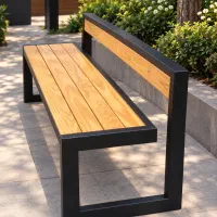 نیمکت مدرن چوبی فلزی پارکی باغی ویلایی فضای باز