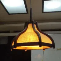 لوستر چوبی حصیری