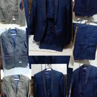 کت شلواروجلیقه سورمه ای وکت تک توسی