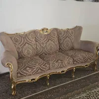 مبل سلطنتی تمیز نه نفره همراه عسلی|مبلمان خانگی و میز عسلی|مریوان, |دیوار