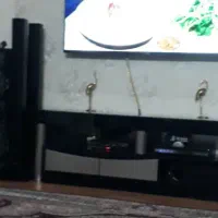 میز تلویزیون ترکیبی چوب سیلور شیشه