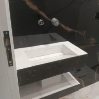 تولید روشویی سفید مشکی مدل رونا